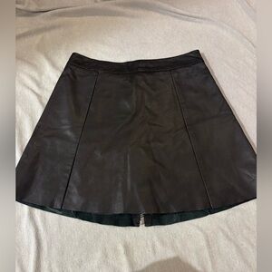 All Saints Black Leather Mini Skirt size 6.